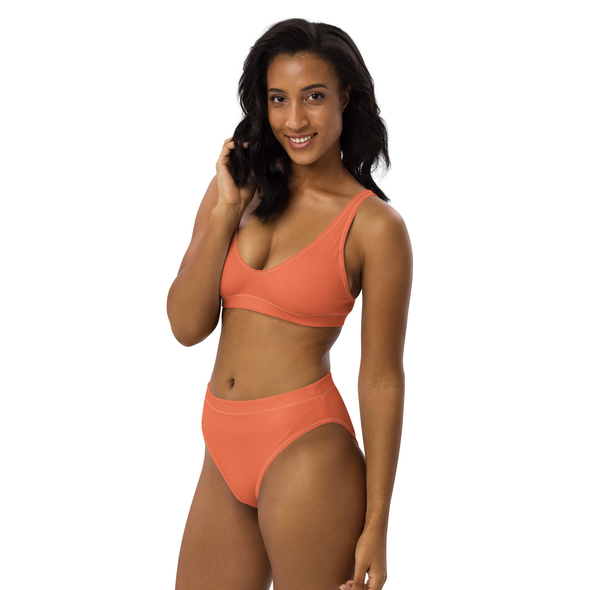 Summer Orange High Waisted Bikini